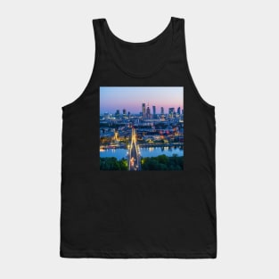 Warsaw city center, Vistula river and Swietokrzyski bridge at dusk Tank Top